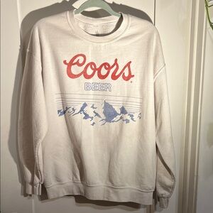 Coors Beer Graphic Crewneck Sweater - Cream